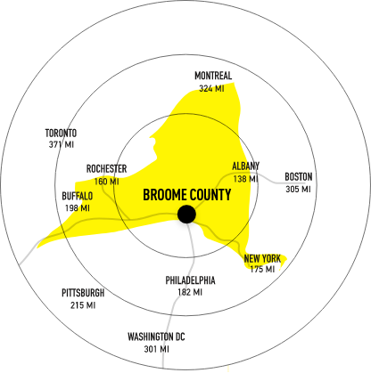 Broome Radius NY Map